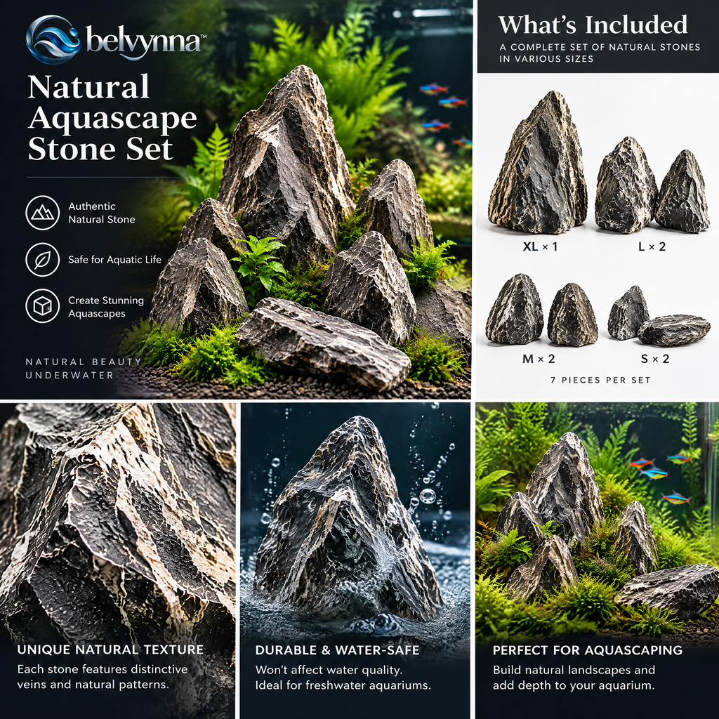 belvynna Natural Aquascape Stone Set