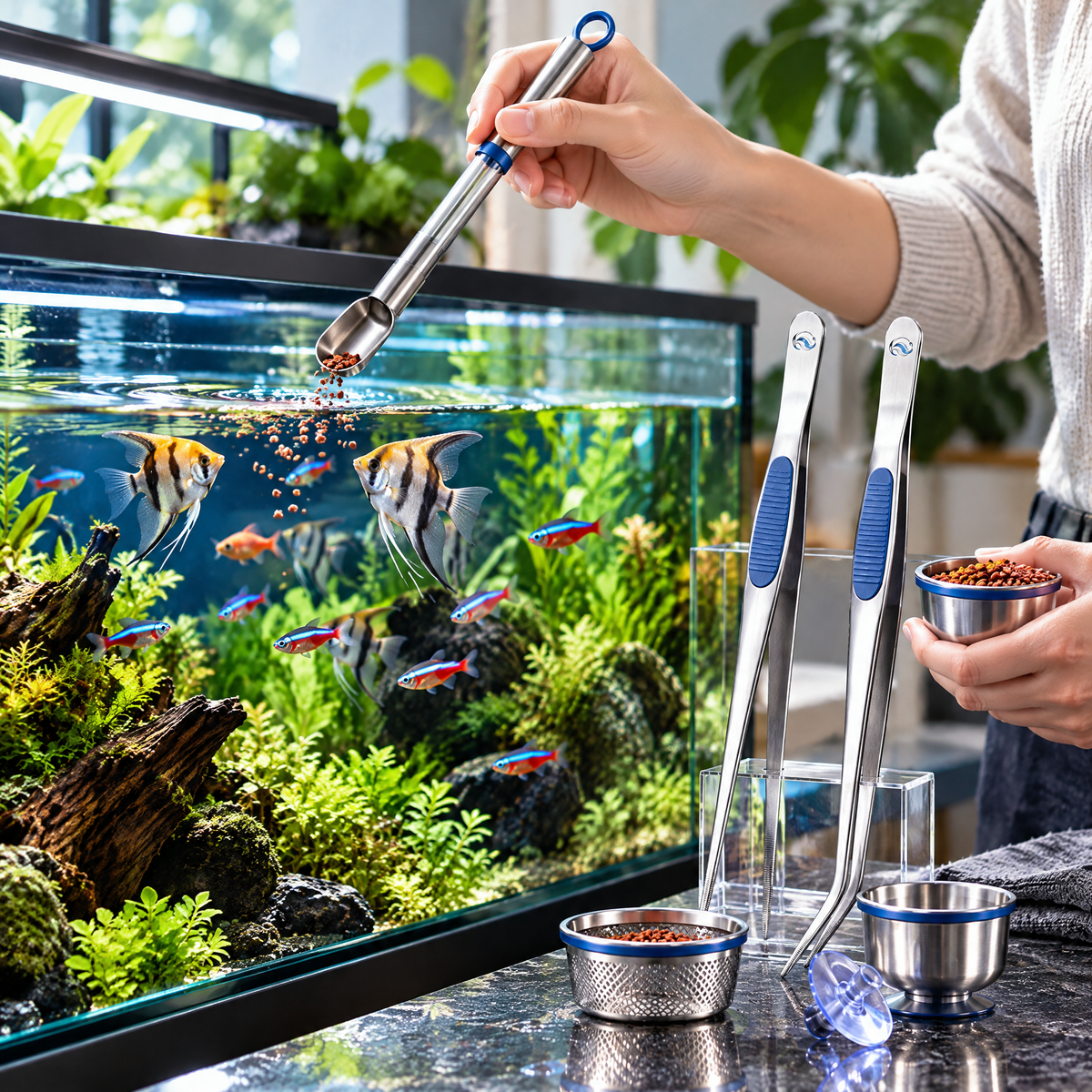 belvynna Aquarium Feeding Tool Set