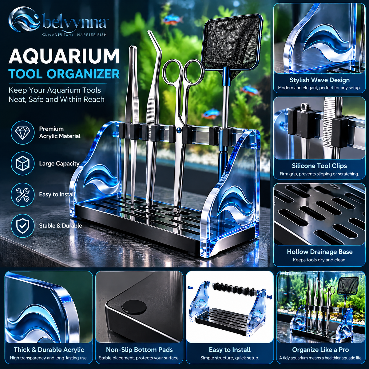 belvynna Aquarium Supply Storage Box