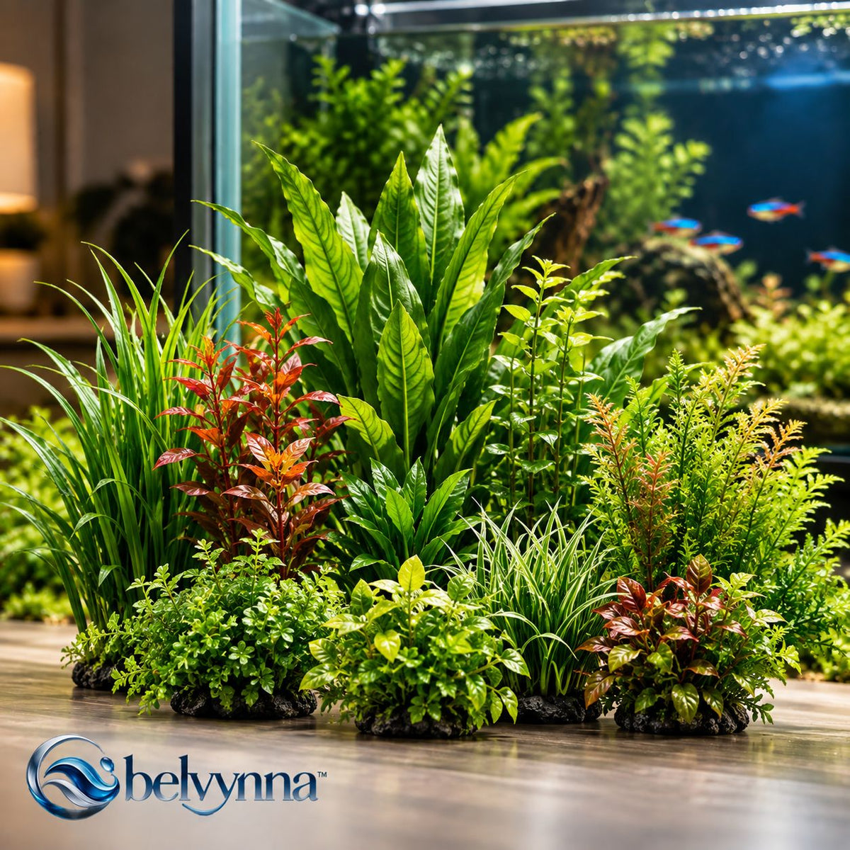 belvynna Realistic Aquatic Plant Set