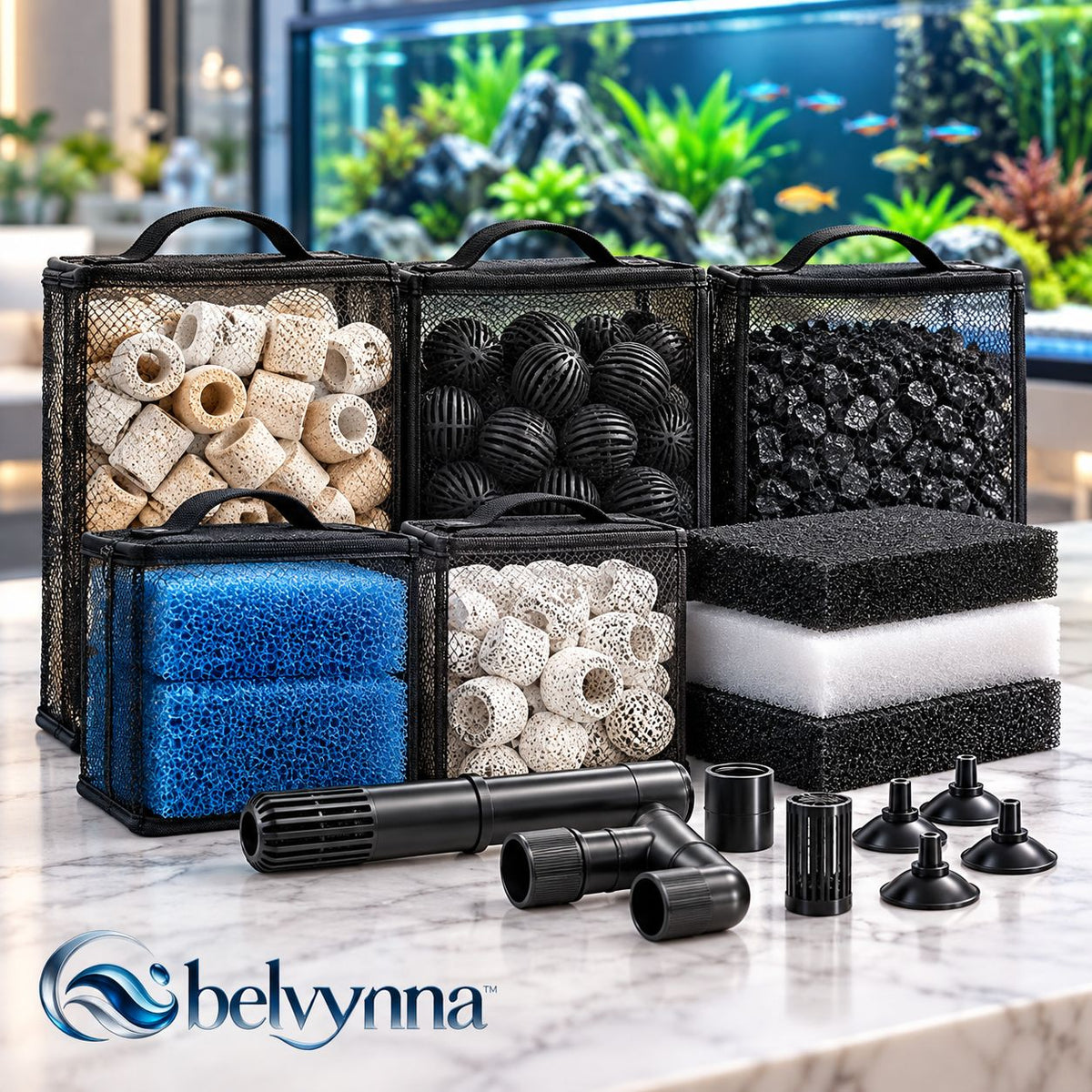belvynna Aquarium Filter Media Kit